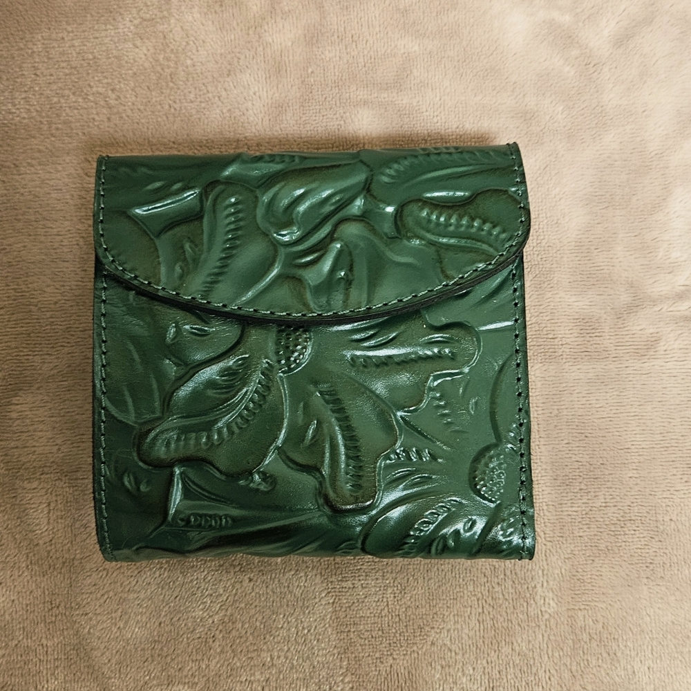 Patricia Nash Green Embossed Wallet
